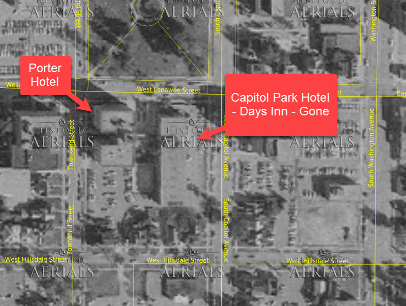Capitol Park Motor Hotel - 1973 Aerial